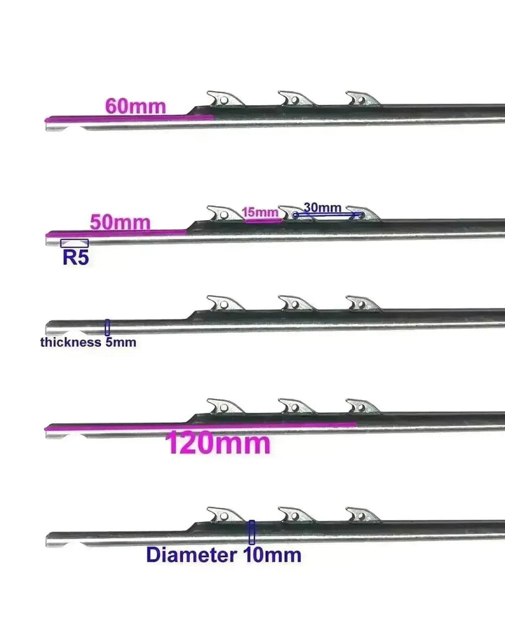 10mm Speargun shafts 4 Shark Fin Euro Shaft 100cm To 200cm Spearfishing Harpoon 17-4 Stainless Steel Dive Fishing Shafts With Flopper - Spearfishing factory