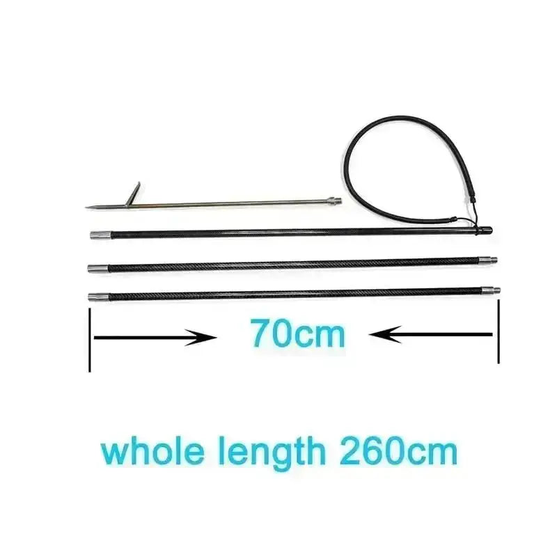 260/350cm 9FT/11.5FT Travel Hand Spear Carbon Harpoon Pole Spear Hand Fishing Fork Gig Adjustable Carbon Fish Harpoon Polespear Steel Tip - Spearfishing factory
