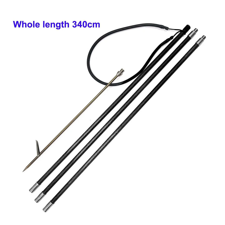 260/350cm 9FT/11.5FT Travel Hand Spear Carbon Harpoon Pole Spear Hand Fishing Fork Gig Adjustable Carbon Fish Harpoon Polespear Steel Tip - Spearfishing factory