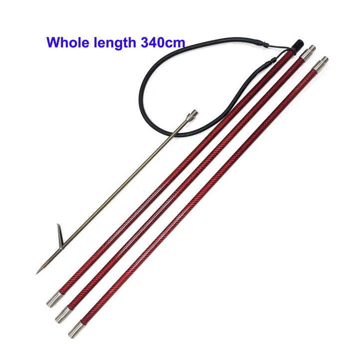 260/350cm 9FT/11.5FT Travel Hand Spear Carbon Harpoon Pole Spear Hand Fishing Fork Gig Adjustable Carbon Fish Harpoon Polespear Steel Tip - Spearfishing factory