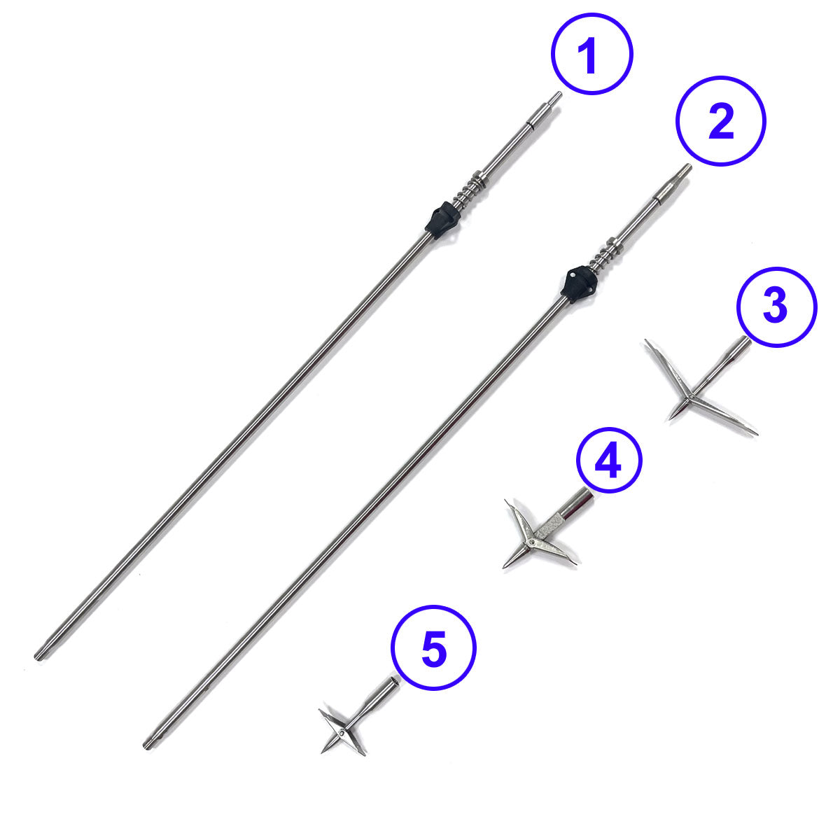 One Piece 56cm 8mm Air Spear Stainless Steel Sharpshooter Pneumatic Shaft for Spearfishing Double Bards