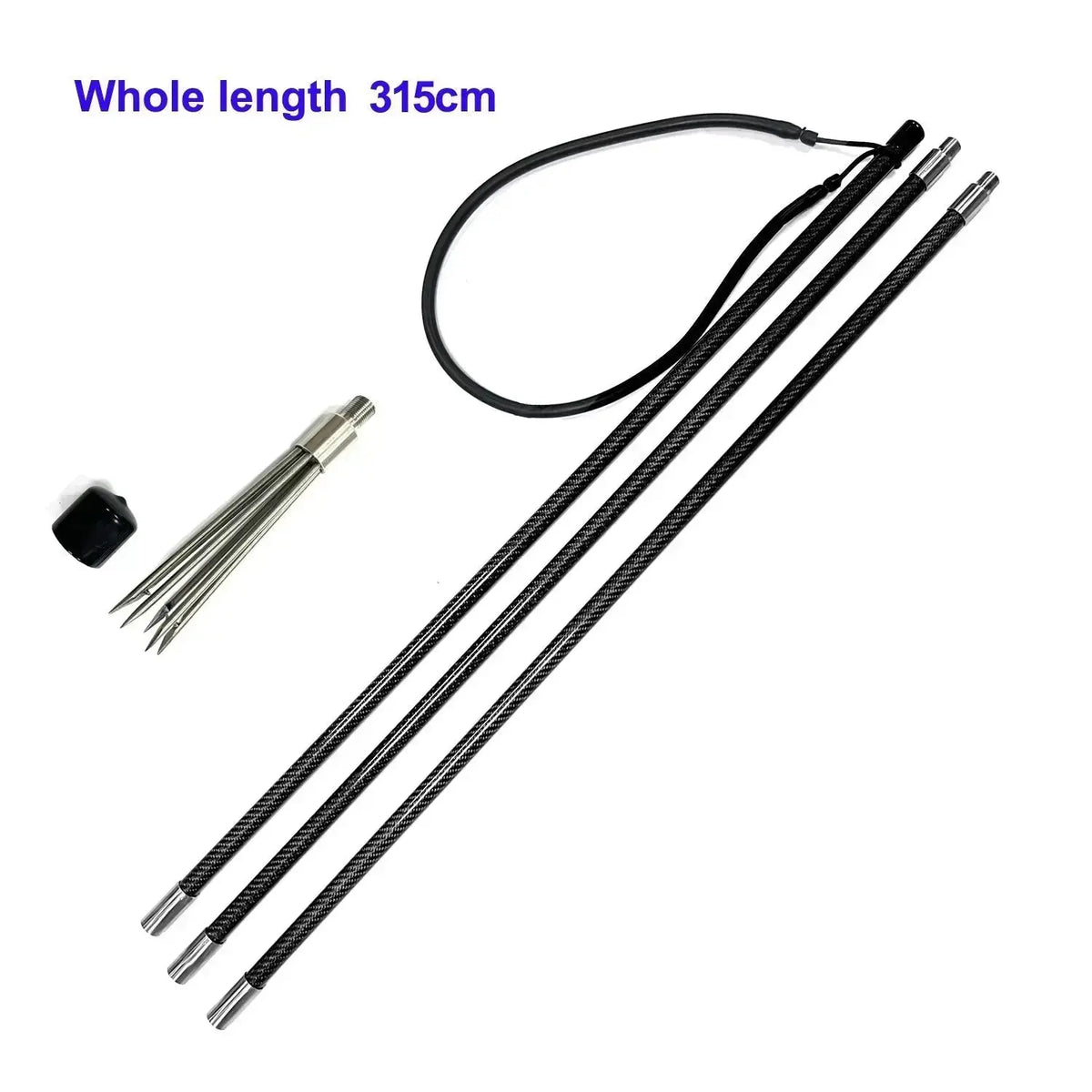 225/315cm Paralyzer Tip Carbon Fiber Travel Pole Spear Hand Spear Removable Polespear Fish Harpoon Diving Spear - Omer Spearfishing factory