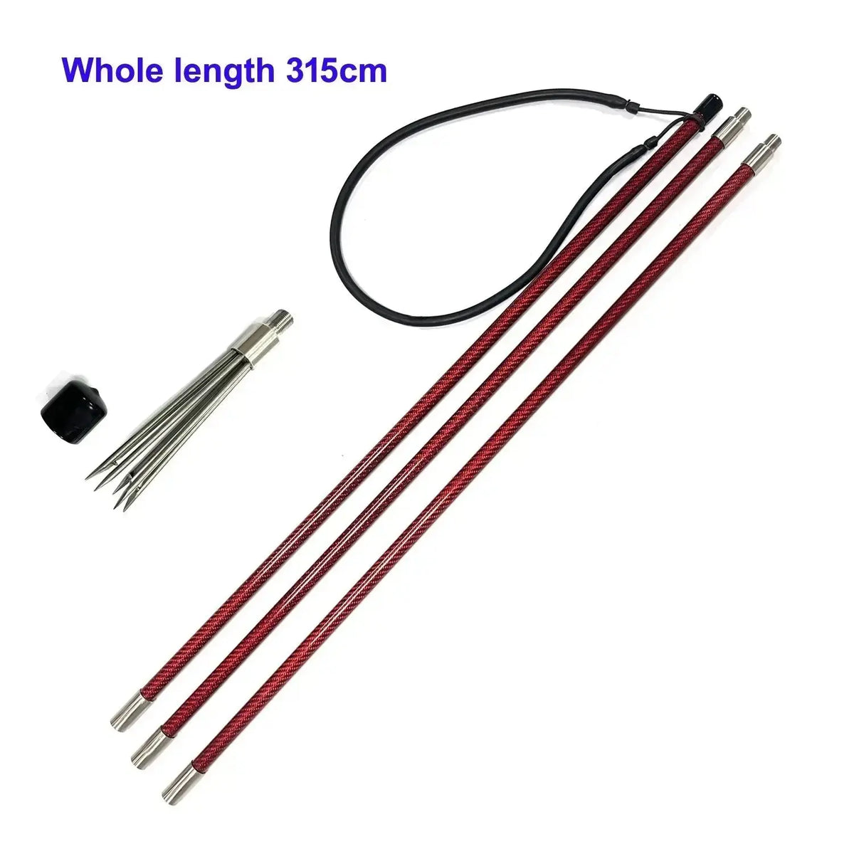 225/315cm Paralyzer Tip Carbon Fiber Travel Pole Spear Hand Spear Removable Polespear Fish Harpoon Diving Spear - Omer Spearfishing factory
