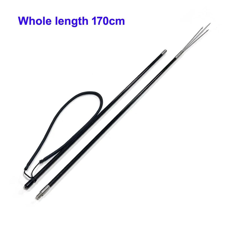 170cm/230cm Treble Prong Tip Carbon Fiber Pole Hand Spear 3 Prong Barb Head Paralyzer Spearfishing Pole - Spearfishing factory