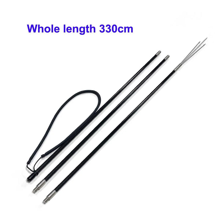 240/330cm Carbon Fiber Treble Tip Head Pole Hand Spear Hawaiian Sling 3 Prongs Paralyzer 12" Spearfishing - Spearfishing factory