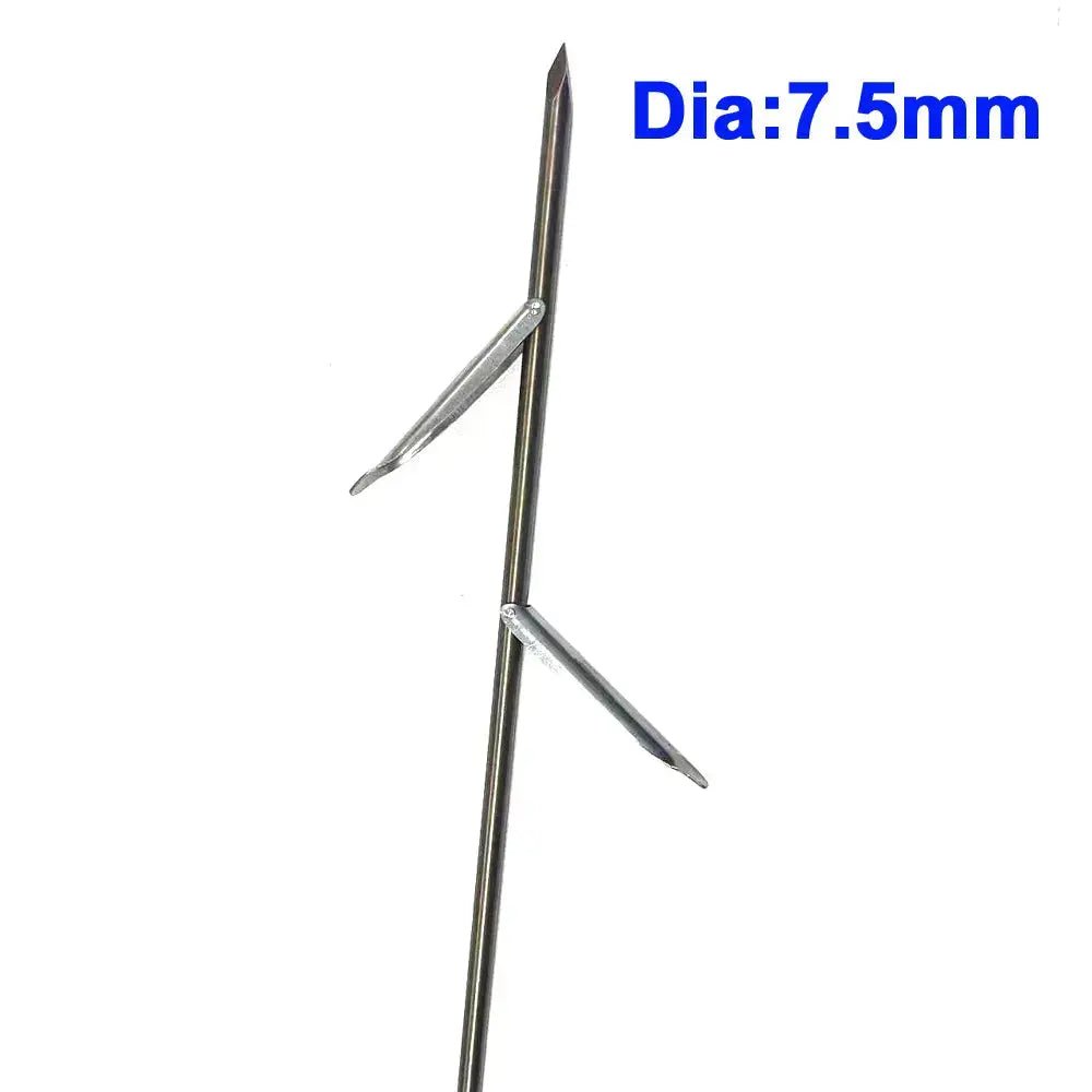 7.5mm 17-4 Stainless Steel Spearfishing Spear Shaft with Two Floppers Tricut Tip Spear Rod for Spearfish - Omer Spearfishing factory