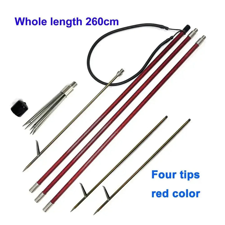 Carbon 9FT Travel Hand Pole Spear Spearfishing Diving Spear Fish Harpoon Hawaiian Sling Steel 4 Pieces Prong - Spearfishing factory