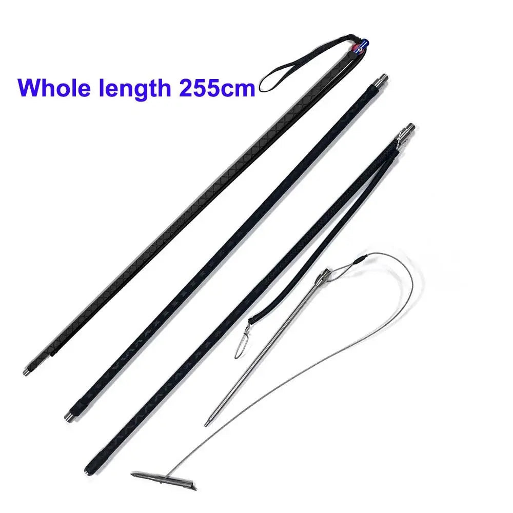 Spearfishing Carbon Fiber Roller Pole Spear 8FT 11FT Hand Spear Hawaiian Sling Polespear With Slip Tips