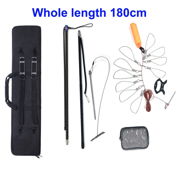 Spearfishing Kit Stainless Steel Fishing Stringer 6FT Carbon Fiber Roller Pole Spear 8FT Hand Spear 9FT Fishing Harpoon Slip Tip - Spearfishing factory