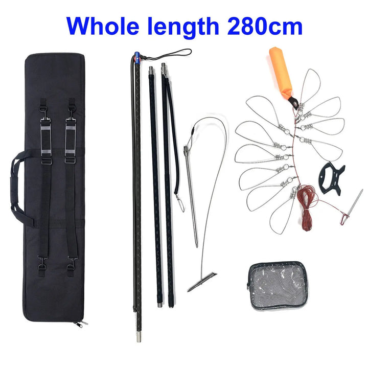 Spearfishing Kit Stainless Steel Fishing Stringer 6FT Carbon Fiber Roller Pole Spear 8FT Hand Spear 9FT Fishing Harpoon Slip Tip - Spearfishing factory