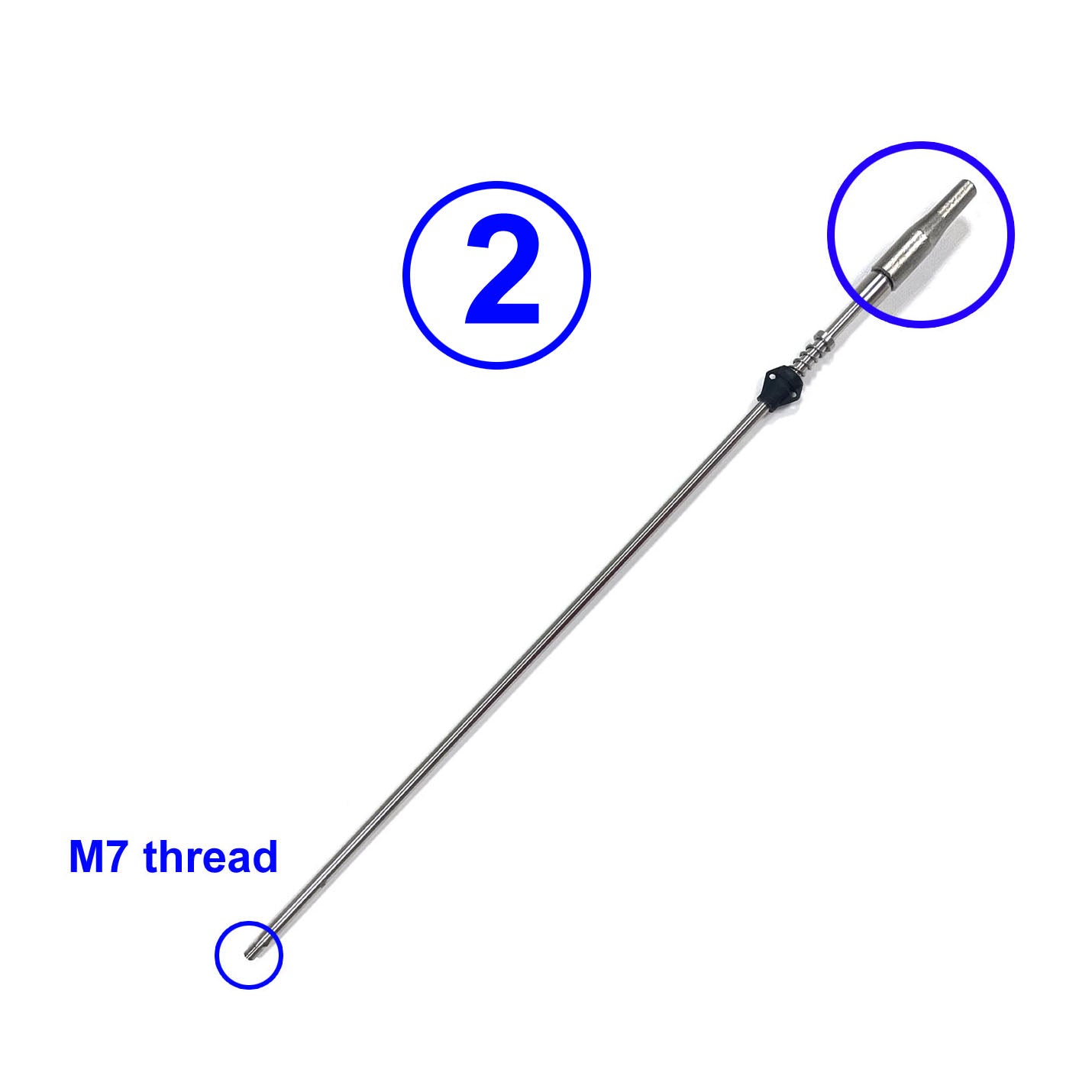 One Piece 56cm 8mm Air Spear Stainless Steel Sharpshooter Pneumatic Shaft for Spearfishing Double Bards
