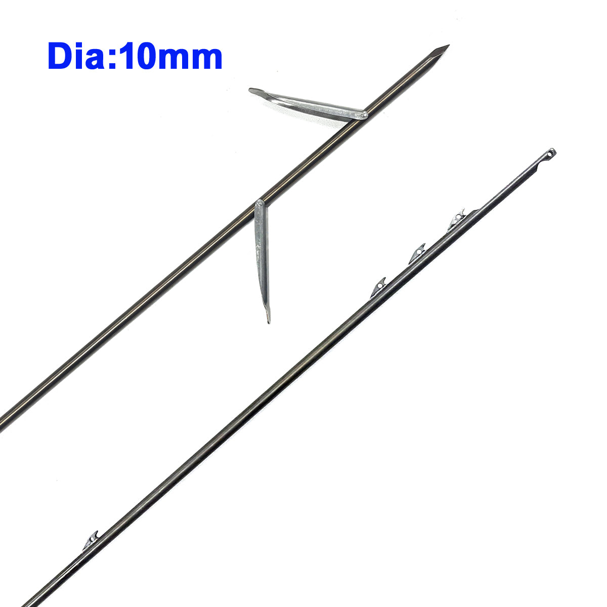 10mm OMER Euro Type 17-4 Stainless Steel Spearfishing Shaft With Double Flopper 100cm to 200cm Euro Spear Shaft for Spearfish