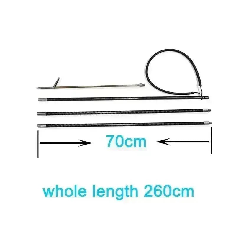 Travel Pole Spear 260/350cm Carbon Harpoon Pole Spear Hand Fishing Fork Gig Adjustable with Stainless Steel Tip - Omer Spearfishing factory