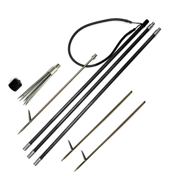 Spearfishing Hand Spear 4FT 8FT 9FT 18FT Carbon Roller Polespear Diving  Fish Pole Spear Fishing Harpoon Hawaiian Sling Slip Tips